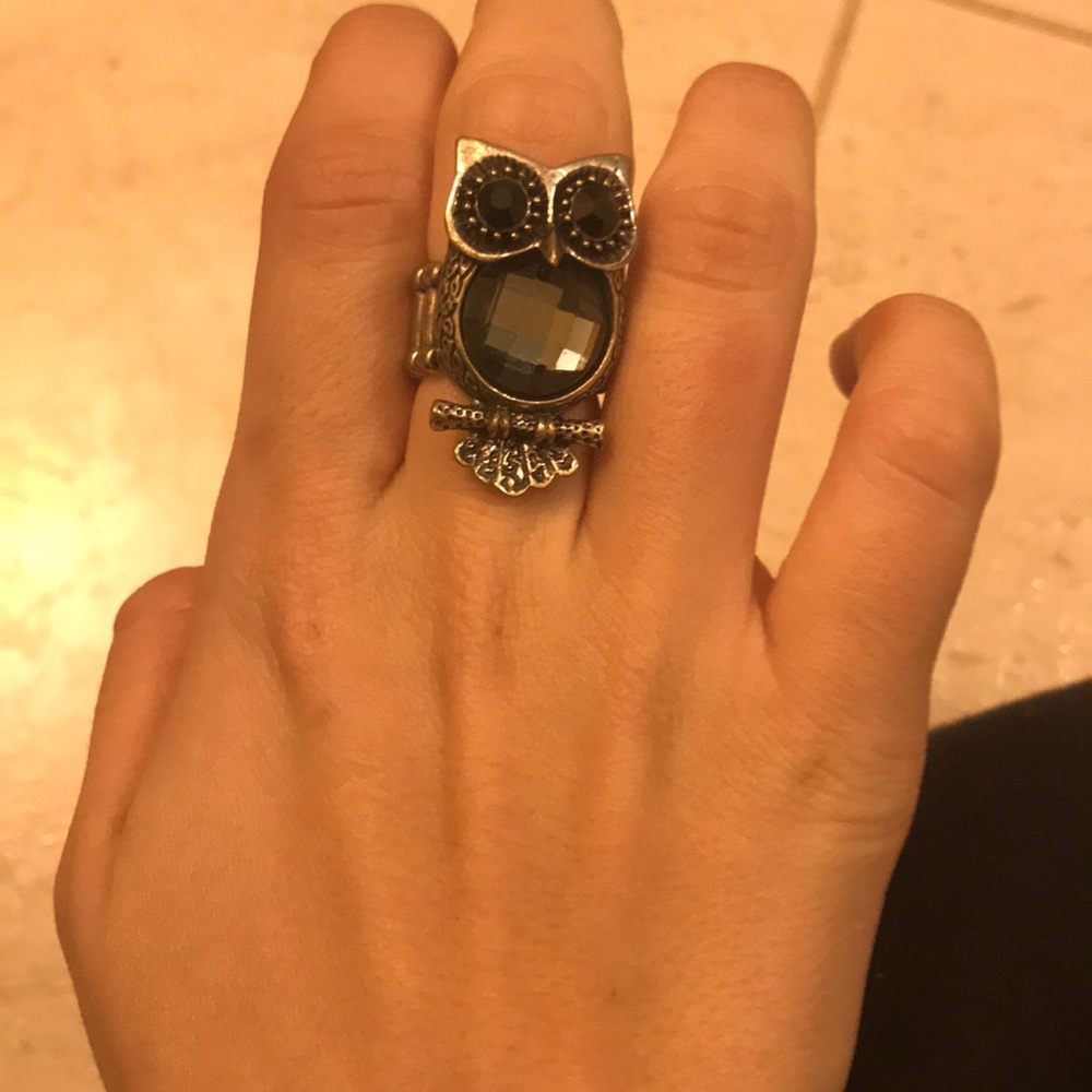 Statement owl ring